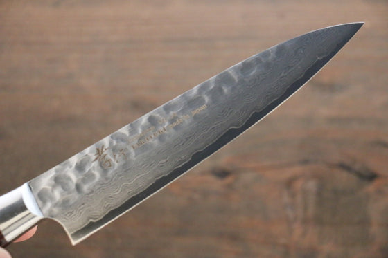 Sakai Takayuki VG10 33 Layer Damascus Petty-Utility 120mm Mahogany Pakka wood Handle - Seisuke Knife