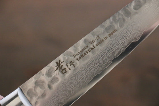 Sakai Takayuki VG10 33 Layer Damascus Petty-Utility 120mm Mahogany Pakka wood Handle - Seisuke Knife