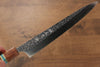 Yu Kurosaki Shizuku SG2 Hammered Sujihiki 270mm Maple(With turquoise ring Brown) Handle - Seisuke Knife - Slide 5