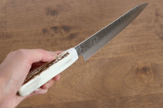 Sakai Takayuki VG10 33 Layer Damascus Petty-Utility 150mm Cow Bone Handle with Sheath - Seisuke Knife