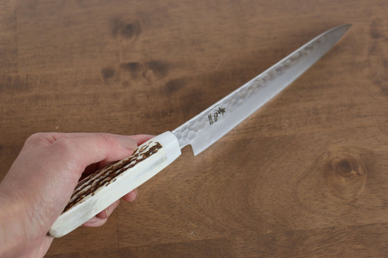 Sakai Takayuki VG10 33 Layer Damascus Petty-Utility 150mm Cow Bone Handle with Sheath - Seisuke Knife