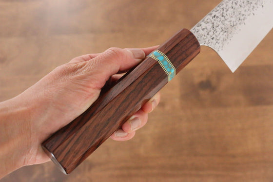 Yu Kurosaki Shizuku SG2 Hammered Gyuto 240mm Maple(With turquoise ring Brown) Handle - Seisuke Knife