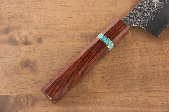 Yu Kurosaki Shizuku SG2 Hammered Gyuto 240mm Maple(With turquoise ring Brown) Handle - Seisuke Knife