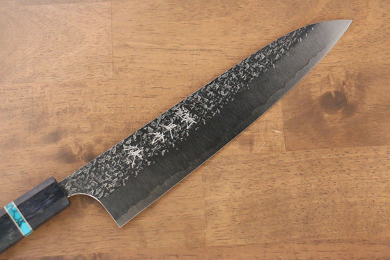 Yu Kurosaki Shizuku SG2 Hammered Gyuto 240mm Maple(With turquoise ring Blue) Handle - Seisuke Knife