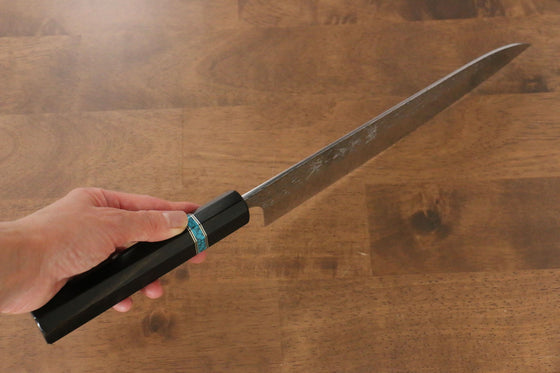 Yu Kurosaki Shizuku SG2 Hammered Gyuto 240mm Ebony Wood(With Turquoise Ring) Handle - Seisuke Knife