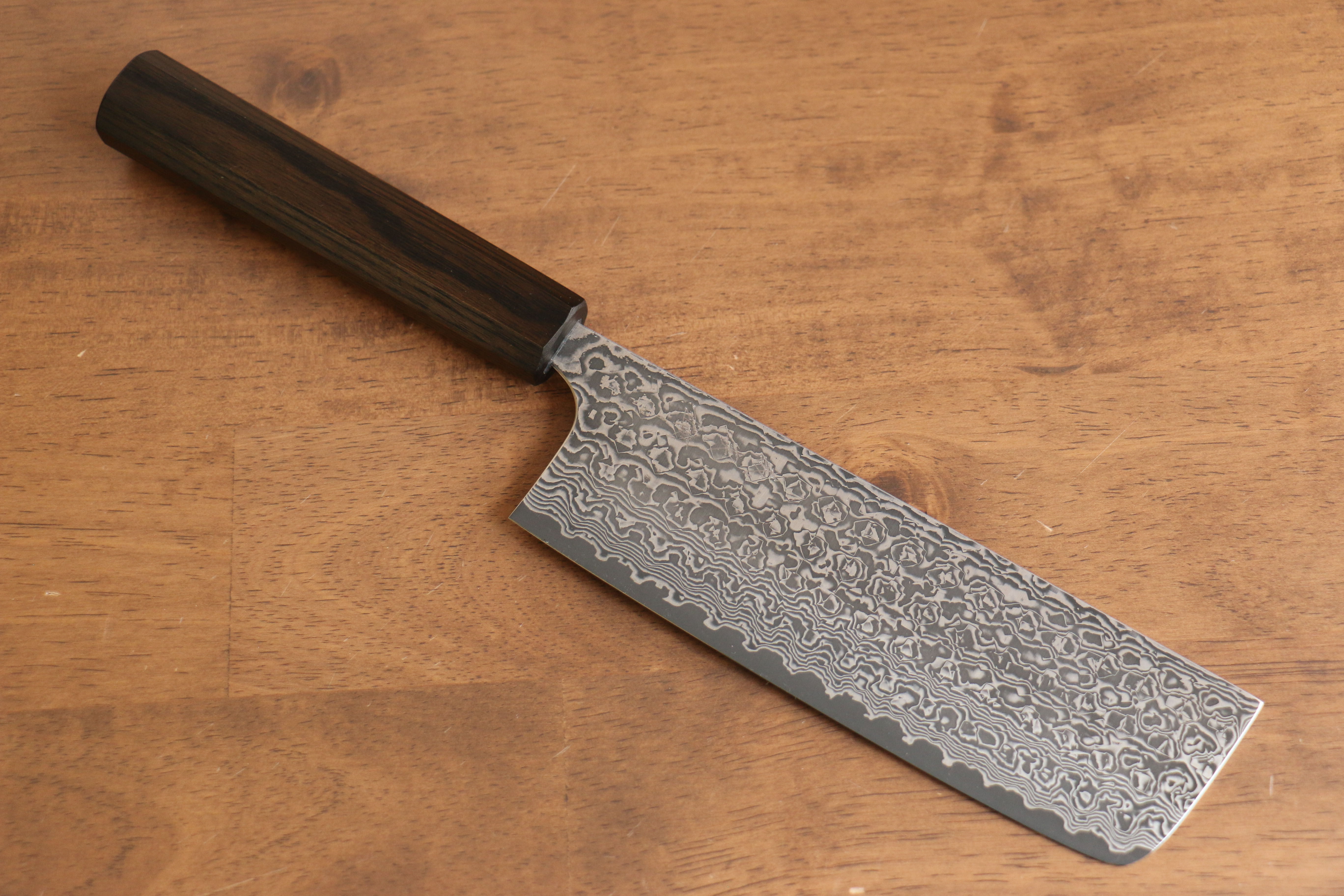 Yoshimi Kato VG10 Damascus Nakiri 165mm Enju Lacquered(Black��� Handle - Seisuke Knife