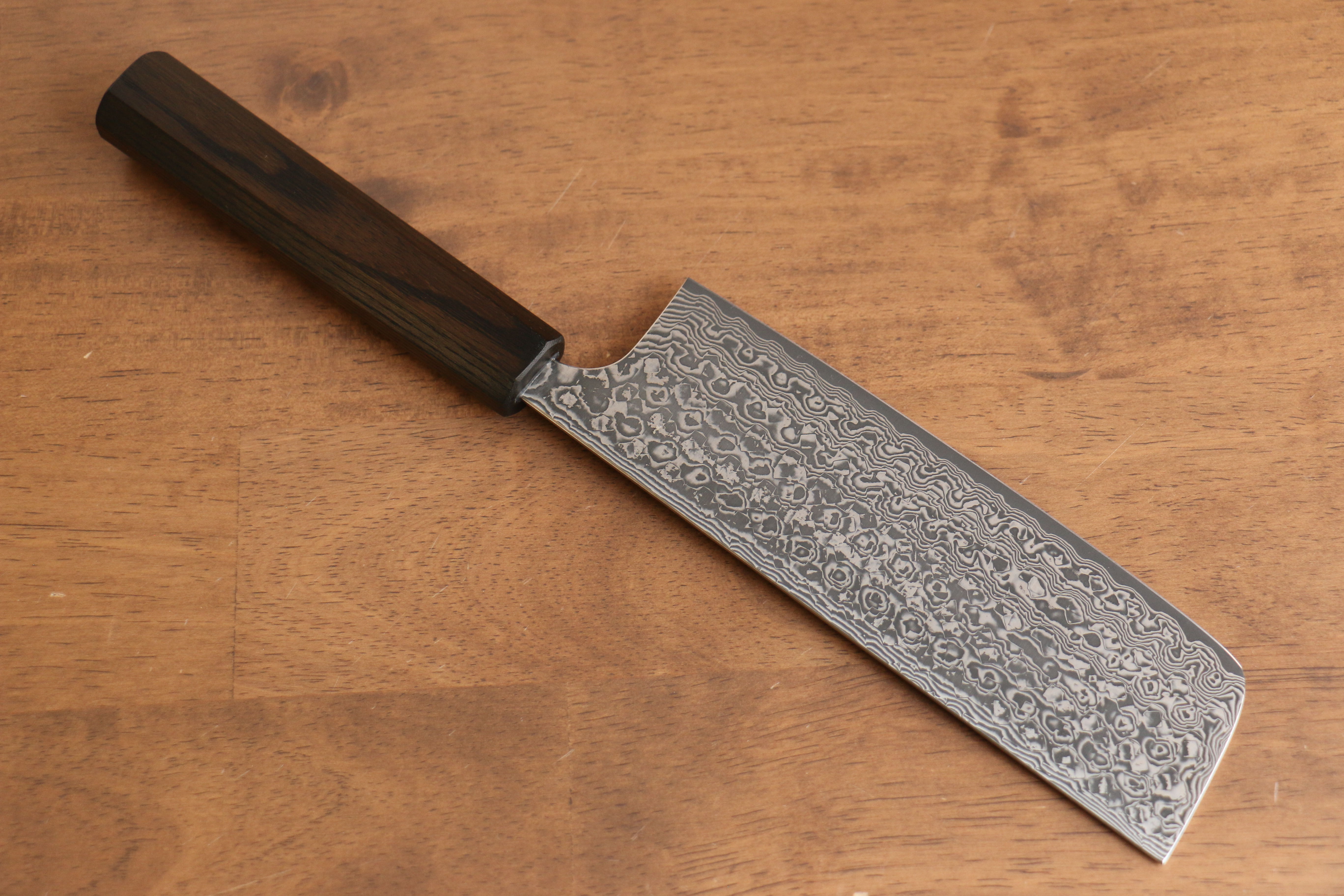 Yoshimi Kato VG10 Damascus Nakiri 165mm Enju Lacquered(Black��� Handle - Seisuke Knife