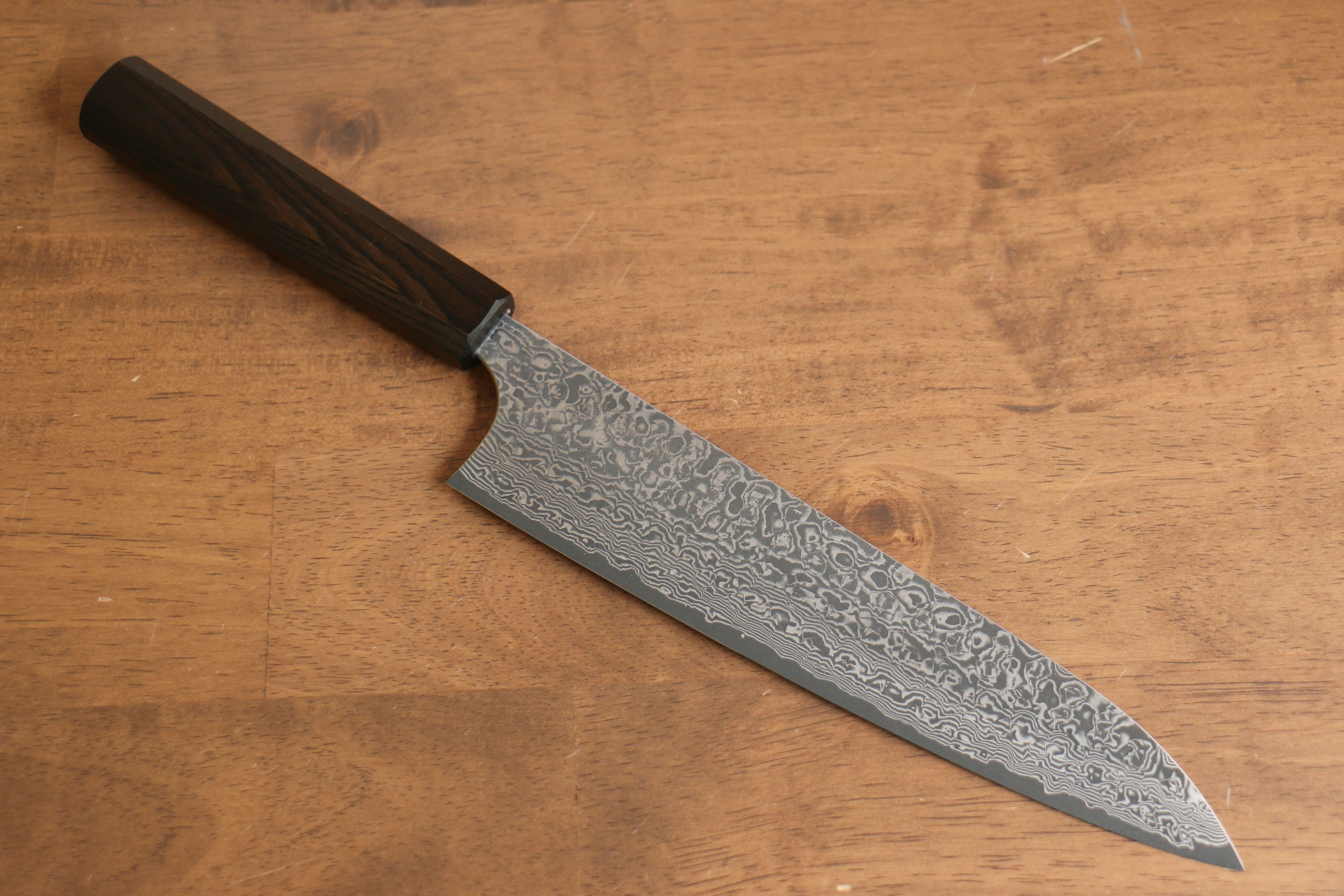 Yoshimi Kato VG10 Damascus Gyuto 210mm Enju Lacquered(Black��� Handle - Seisuke Knife