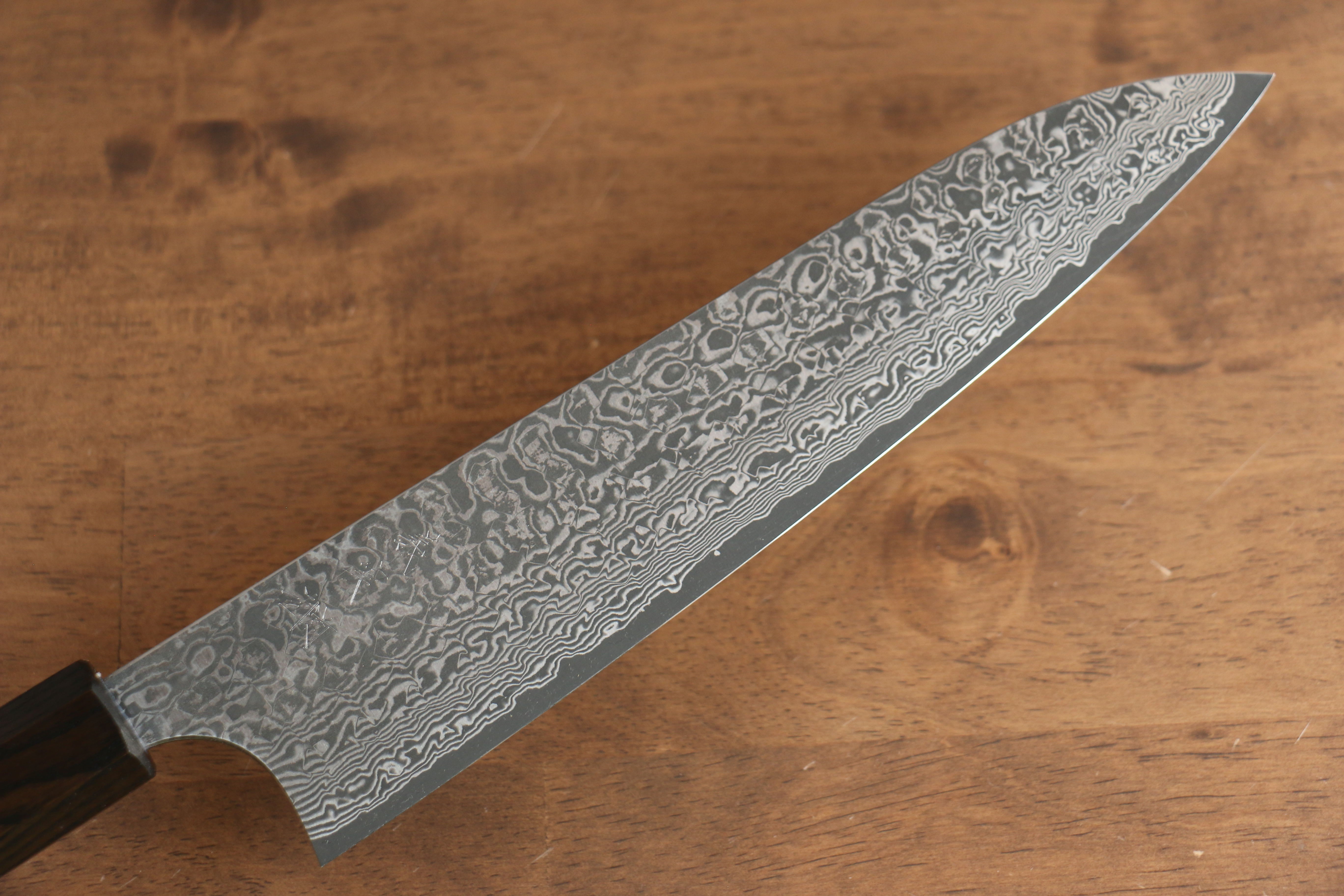 Yoshimi Kato VG10 Damascus Gyuto 210mm Enju Lacquered(Black��� Handle - Seisuke Knife