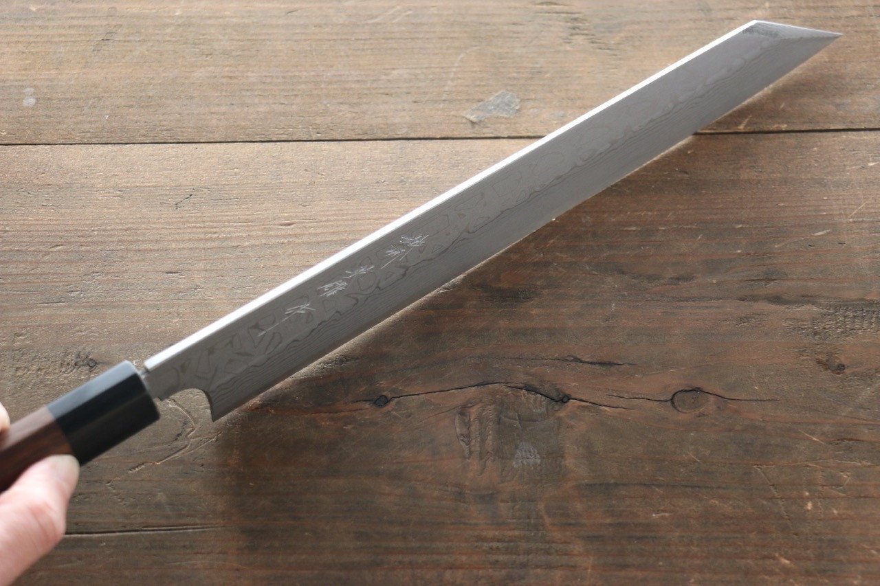 Hideo Kitaoka White Steel No.2 Damascus Kiritsuke Yanagiba Japanese Chef Knife 270mm - Seisuke Knife