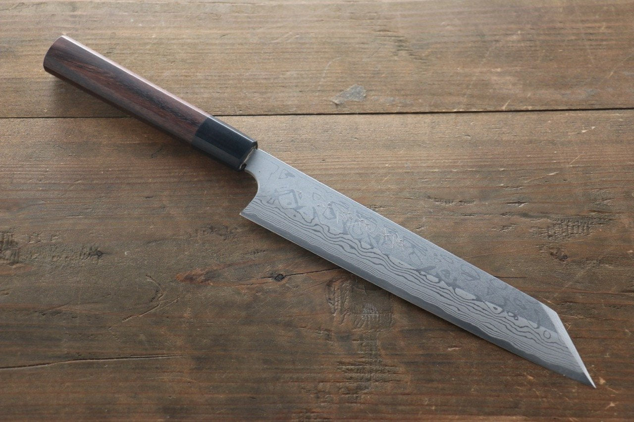 Hideo Kitaoka White Steel No.2 Damascus Kiritsuke Yanagiba Japanese Chef Knife 210mm - Seisuke Knife