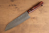 Yoshimi Kato VG10 Hammered(square) Santoku 170mm Brown Pakka wood Handle - Seisuke Knife - Slide 1