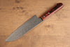 Yoshimi Kato VG10 Hammered(square) Santoku 170mm Brown Pakka wood Handle - Seisuke Knife - Slide 2