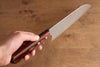 Yoshimi Kato VG10 Hammered(square) Santoku 170mm Brown Pakka wood Handle - Seisuke Knife - Slide 6