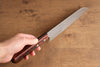 Yoshimi Kato VG10 Hammered(square) Santoku 170mm Brown Pakka wood Handle - Seisuke Knife - Slide 7