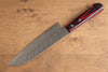 Yoshimi Kato VG10 Hammered(square) Santoku 170mm Red Pakka wood Handle - Seisuke Knife - Slide 2