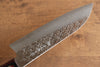 Yoshimi Kato VG10 Hammered(square) Santoku 170mm Red Pakka wood Handle - Seisuke Knife - Slide 4