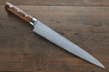  Takeshi Saji SG2 Diamond Finish Damascus Sujihiki Japanese Chef Knife 240mm wtih Iron Wood handle - Seisuke Knife