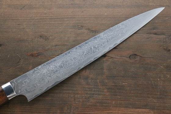 Takeshi Saji SG2 Diamond Finish Damascus Sujihiki 240mm Ironwood Handle - Seisuke Knife