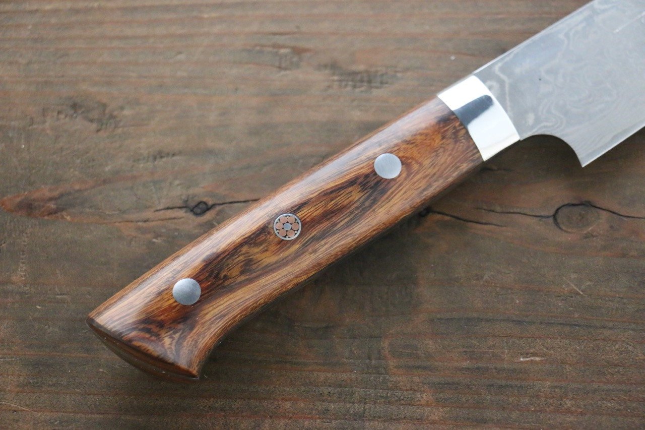 Takeshi Saji SG2 Diamond Finish Damascus Sujihiki 240mm Ironwood Handle - Seisuke Knife