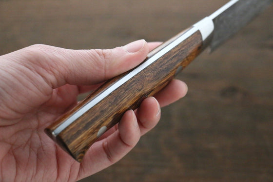Takeshi Saji SG2 Diamond Finish Damascus Sujihiki 240mm Ironwood Handle - Seisuke Knife
