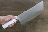 Takeshi Saji SRS13 Hammered Chinese Cleaver 225mm White Stone Handle - Seisuke Knife