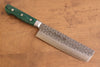 Sakai Takayuki VG10 17 Layer Damascus Nakiri 170mm Green Pakka wood Handle - Seisuke Knife