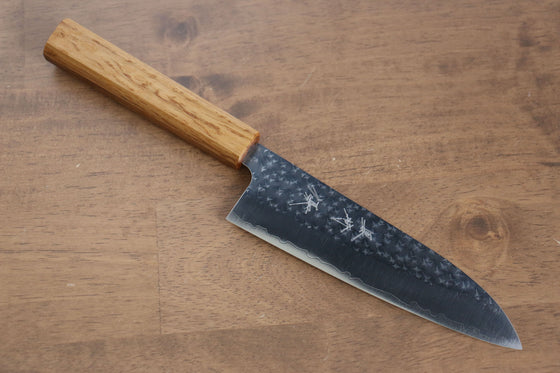 Yu Kurosaki Senko SG2 Hammered Small Santoku 150mm Live oak Lacquered Handle - Seisuke Knife