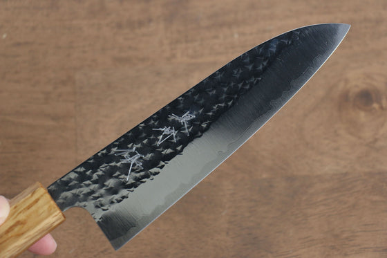 Yu Kurosaki Senko SG2 Hammered Small Santoku 150mm Live oak Lacquered Handle - Seisuke Knife