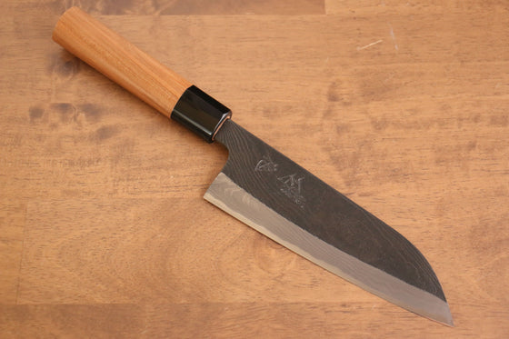 Tsukasa Hinoura Tamahagane Kurouchi Santoku 165mm Wild Cherry Handle - Seisuke Knife