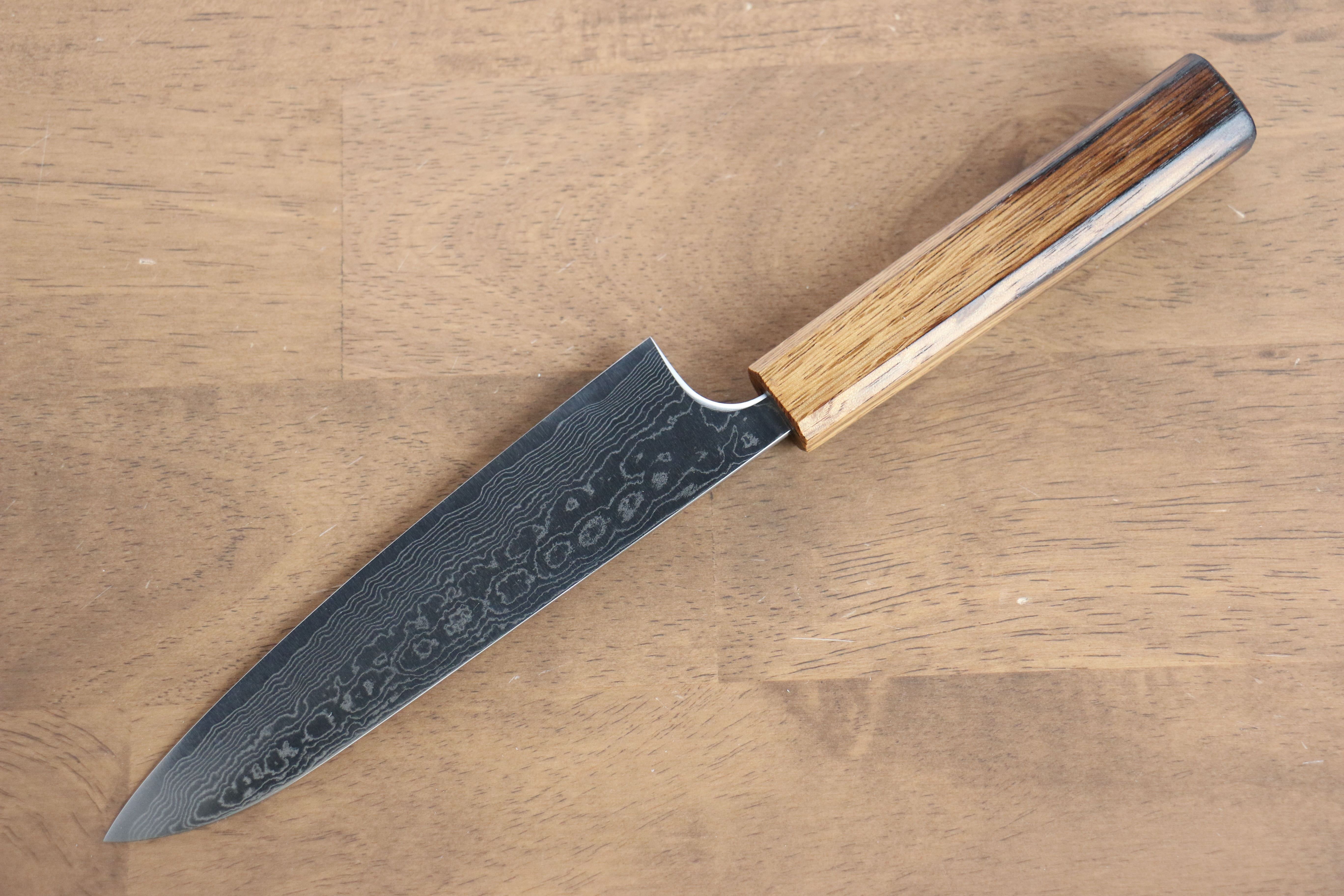Anryu VG10 Migaki Damascus Petty-Utility 150mm Burnt Oak Handle - Seisuke Knife