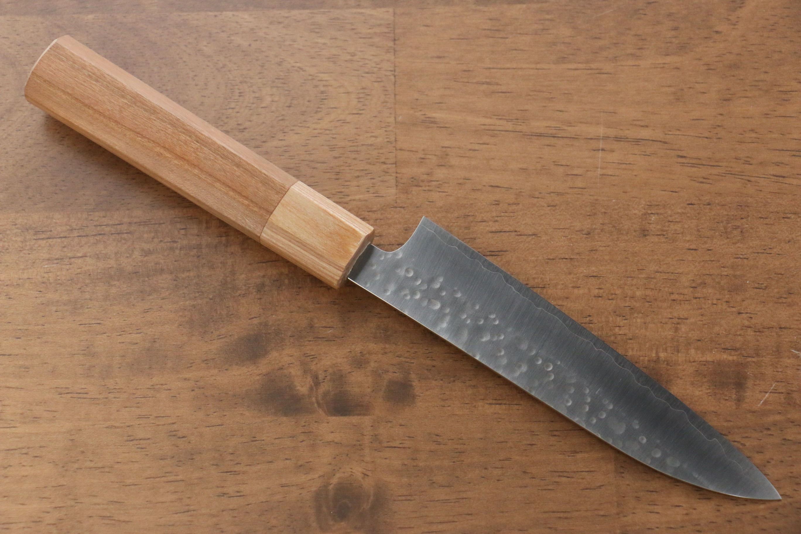 Makoto Kurosaki SG2 Hammered(Maru) Petty-Utility 135mm Cherry Wood Handle - Seisuke Knife