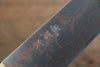 Takeshi Saji Blue Steel No.2 Colored Damascus Gyuto 210mm Brown Cow Bone Handle - Seisuke Knife