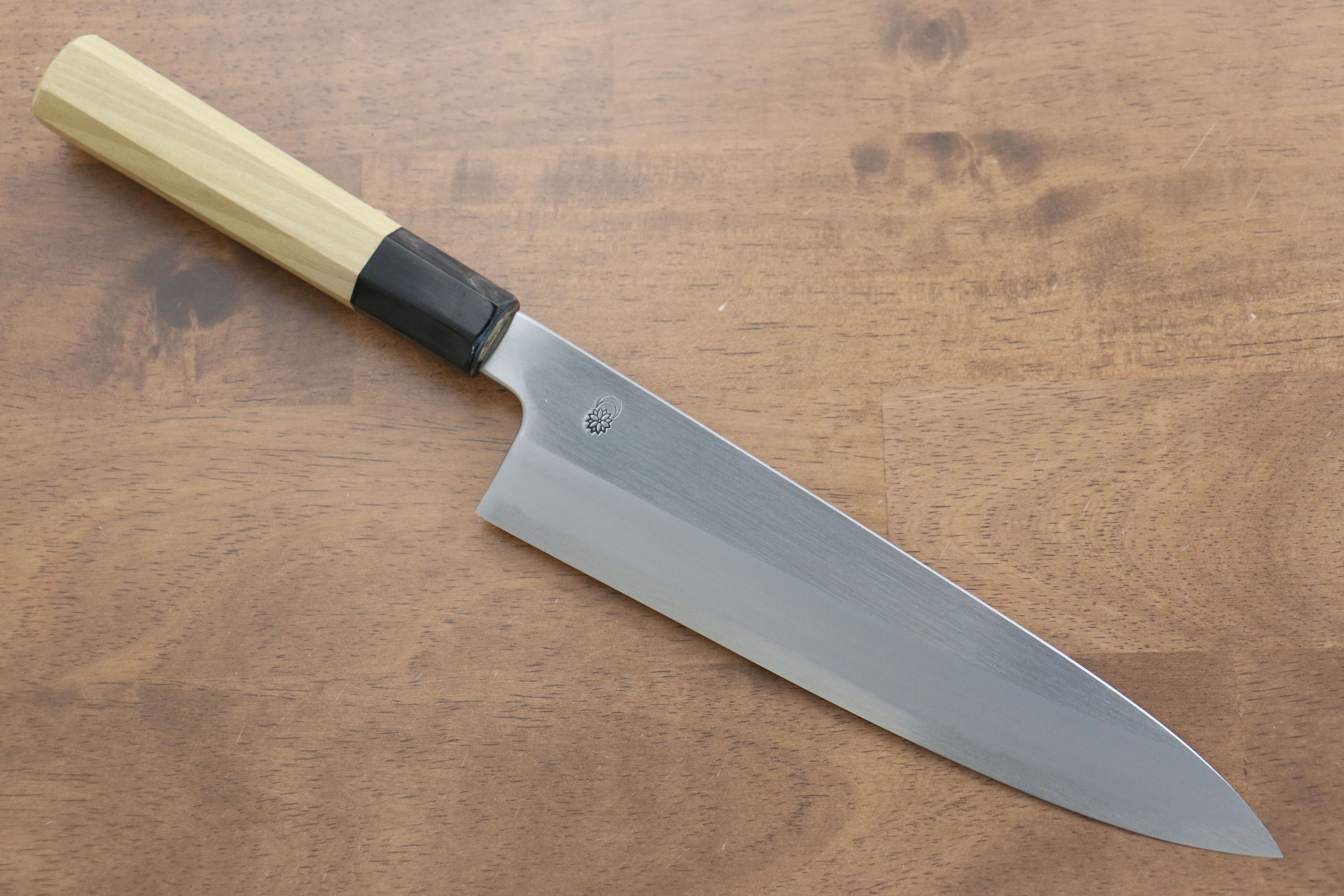 Kikuzuki White Steel No.2 Kasumitogi Gyuto 210mm Magnolia Handle - Seisuke Knife