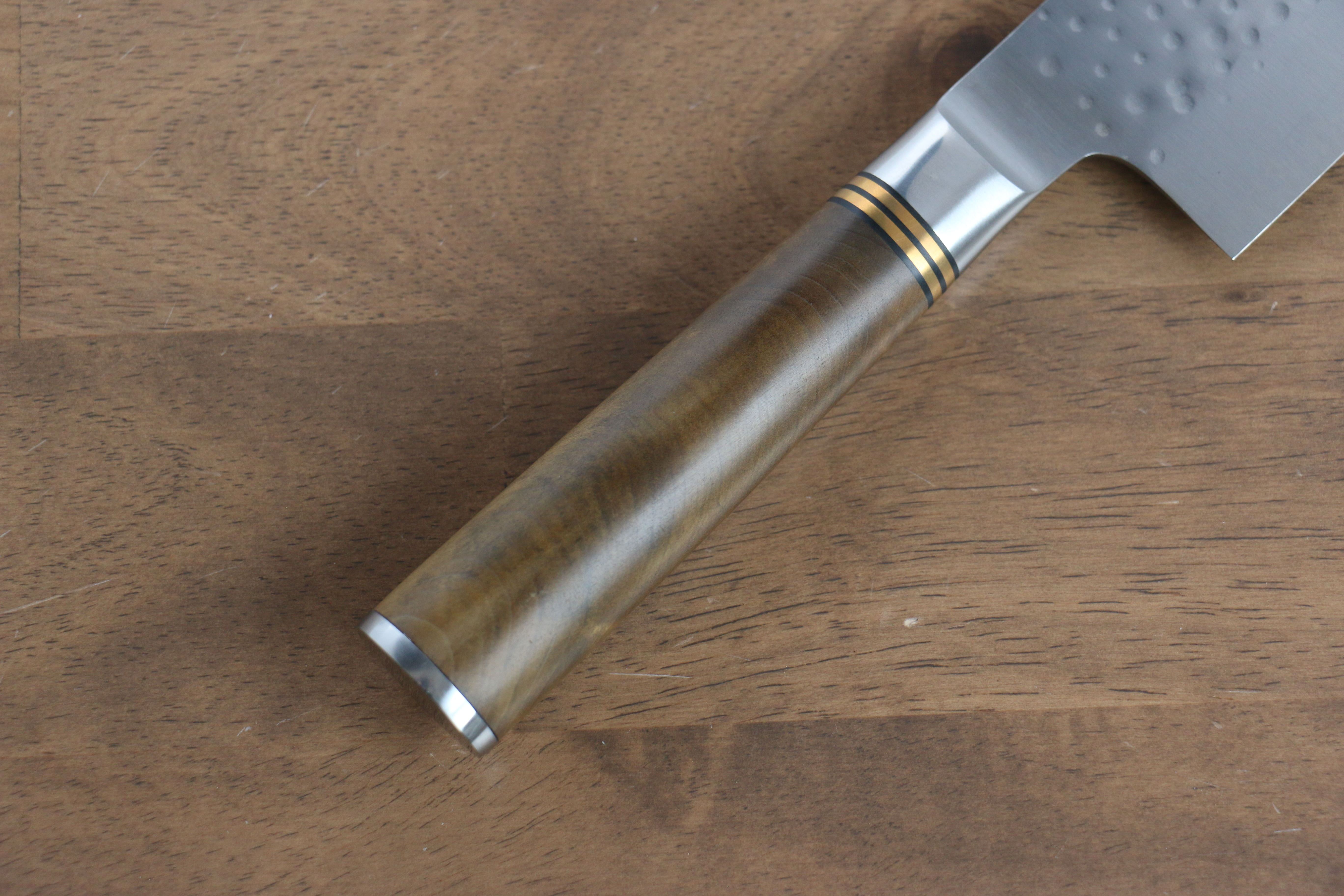 Takeshi Saji SG2 Hammered(Maru) Nakiri 165mm Chinese Quince Handle - Seisuke Knife
