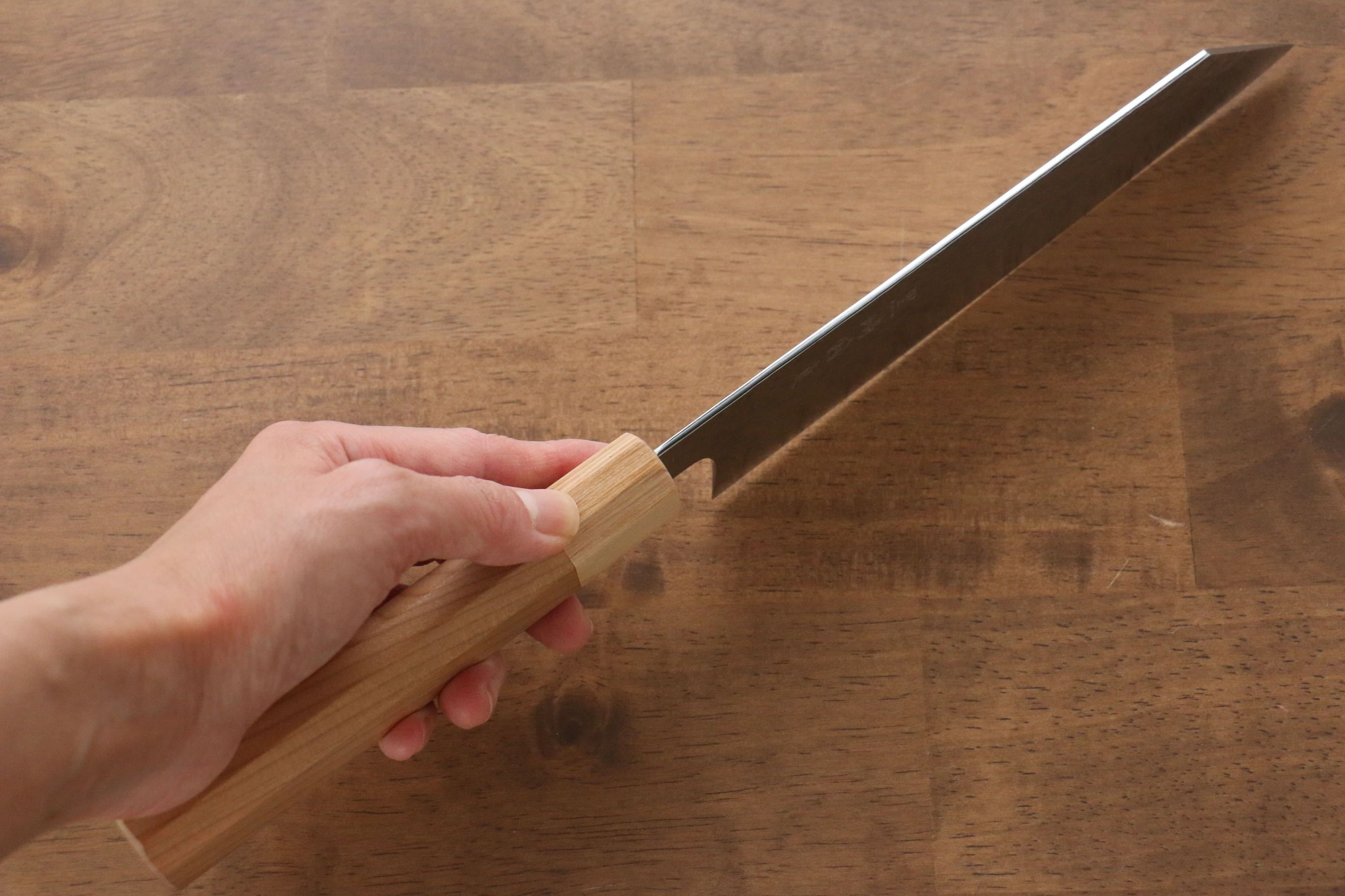 Makoto Kurosaki SG2 Hammered(Maru) Bunka 180mm Cherry Wood Handle - Seisuke Knife