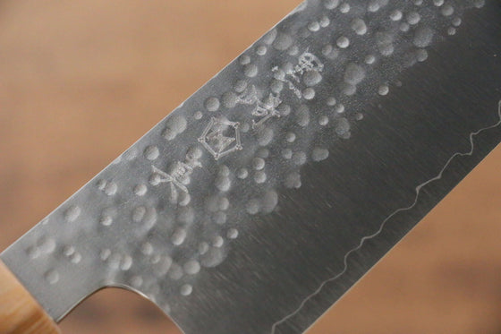 Makoto Kurosaki SG2 Hammered(Maru) Santoku 165mm Cherry Blossoms Handle - Seisuke Knife