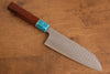 Yu Kurosaki Senko Ryu SG2 Hammered Santoku  170mm Rosewood (Ferrule: Blue Turquoise) Handle - Seisuke Knife - Slide 1