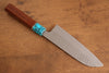 Yu Kurosaki Senko Ryu SG2 Hammered Santoku  170mm Rosewood (Ferrule: Blue Turquoise) Handle - Seisuke Knife - Slide 2