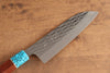 Yu Kurosaki Senko Ryu SG2 Hammered Santoku  170mm Rosewood (Ferrule: Blue Turquoise) Handle - Seisuke Knife - Slide 3