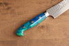 Yu Kurosaki Senko Ei SG2 Hammered Sujihiki 240mm Blue Green Acrylic Handle - Seisuke Knife - Slide 6