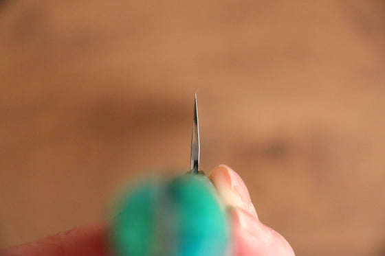 Yu Kurosaki Senko Ei SG2 Hammered Sujihiki 240mm Blue Green Acrylic Handle - Seisuke Knife