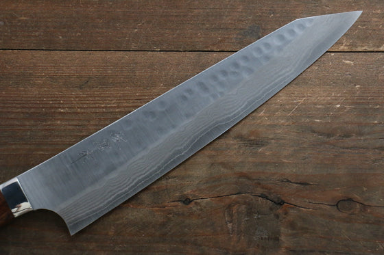 Takeshi Saji SRS13 Hammered(Maru) Kengata Gyuto 240mm Ironwood Handle - Seisuke Knife