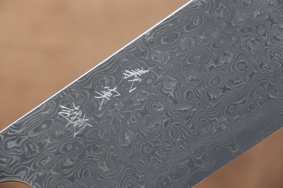 Yoshimi Kato VG10 Damascus Nakiri 165mm with Lacquered Black Persimmon Handle - Seisuke Knife