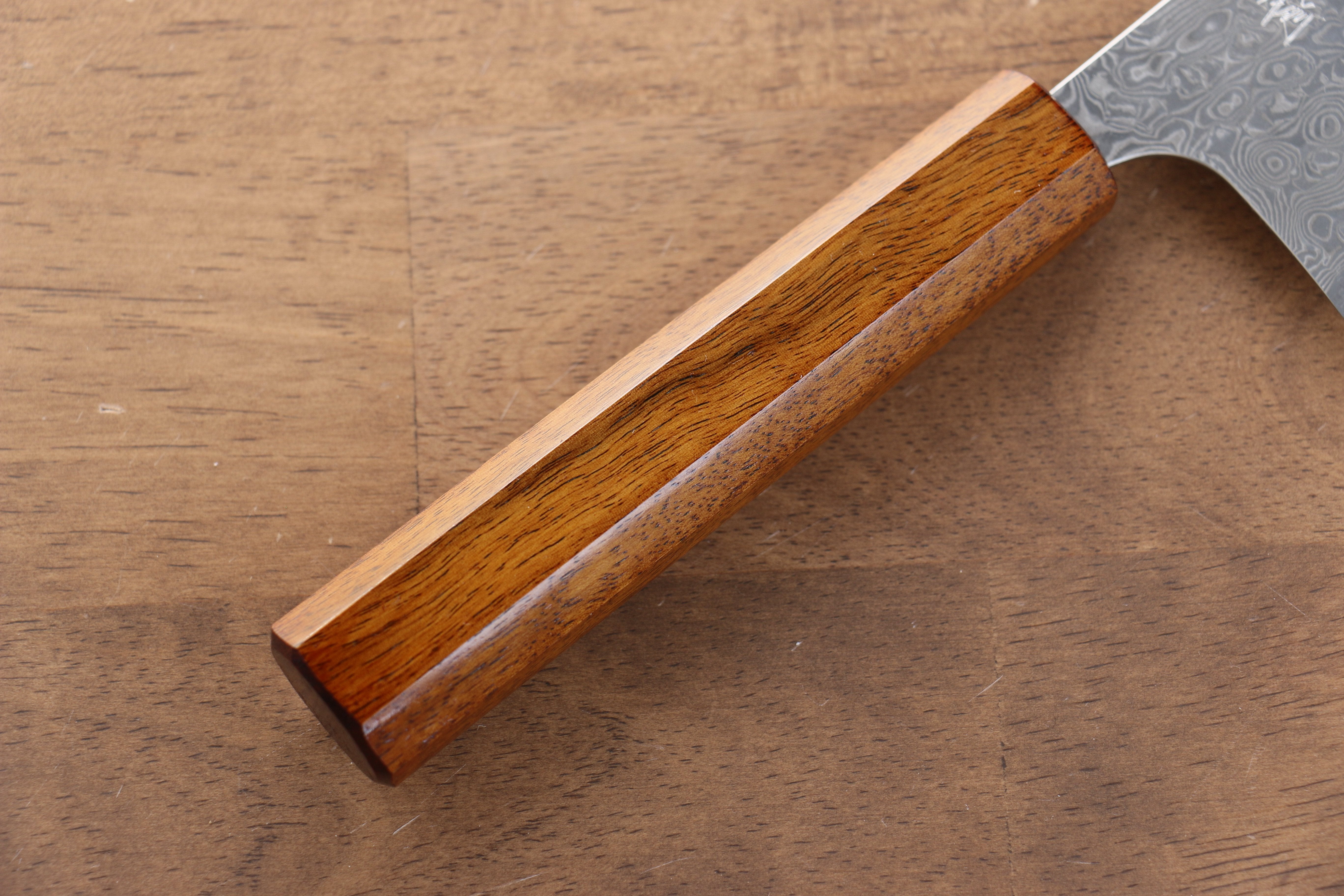 Yoshimi Kato VG10 Damascus Nakiri 165mm with Lacquered Black Persimmon Handle - Seisuke Knife