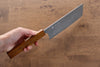 Yoshimi Kato VG10 Damascus Nakiri 165mm with Lacquered Black Persimmon Handle - Seisuke Knife - Slide 7