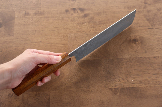 Yoshimi Kato VG10 Damascus Nakiri 165mm with Lacquered Black Persimmon Handle - Seisuke Knife