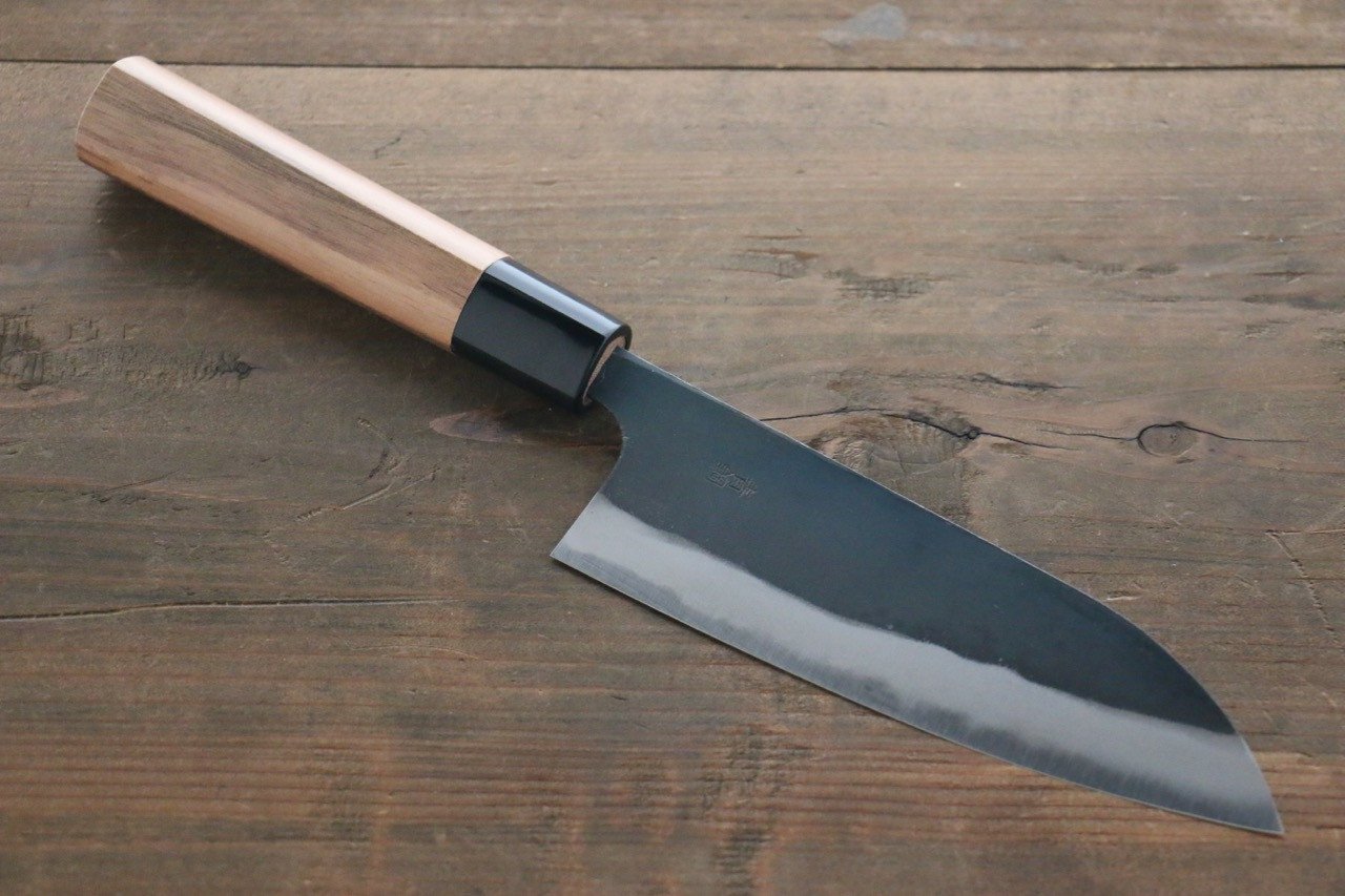 Yamamoto Blue Steel No.2 Kurouchi Small Santoku Japanese Chef Knife 150mm - Seisuke Knife