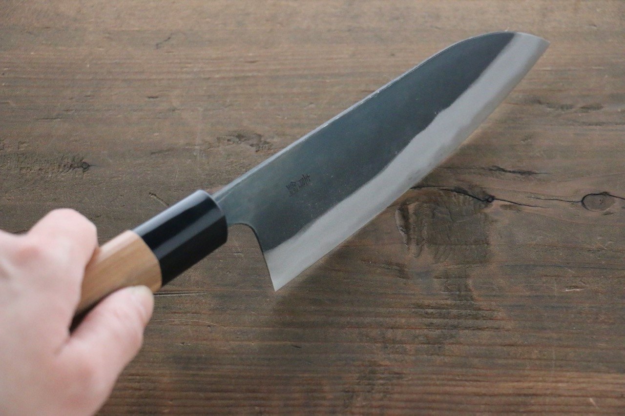 Yamamoto Blue Steel No.2 Kurouchi Small Santoku Japanese Chef Knife 150mm - Seisuke Knife