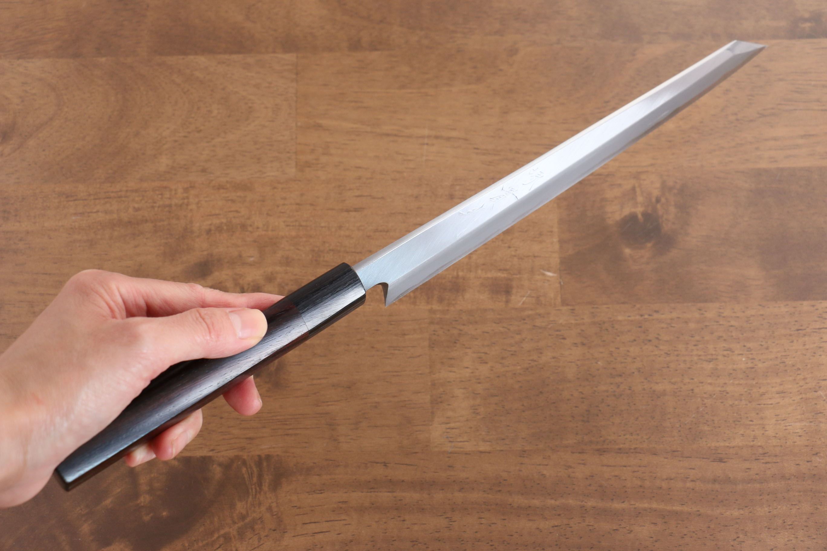 Jikko White Steel No.2 Kiritsuke Yanagiba  240mm Shitan Handle - Seisuke Knife